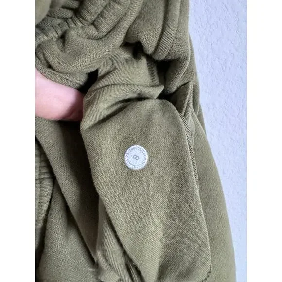 Lululemon Loungeful High Rise Wide Leg Cropped Sweatpants Womens size 8 Green - Picture 5 of 7